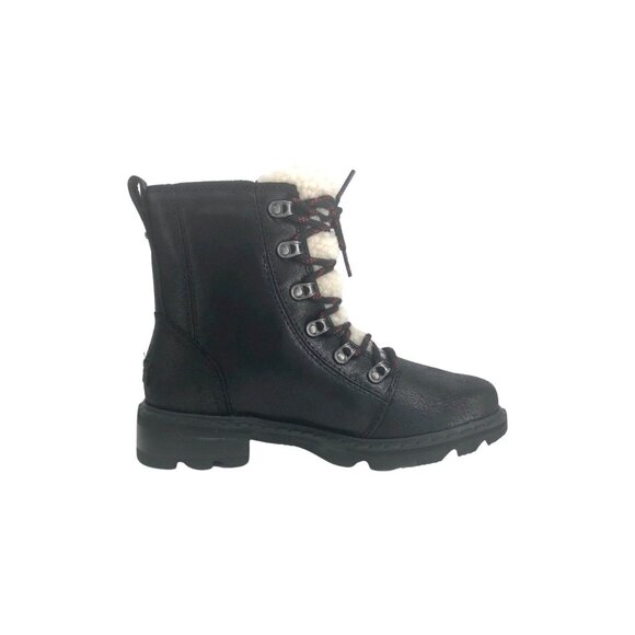 Sorel Winter Boots Sz 7 Lennox Lace Cozy Waterproof Black/Nocturnal Red New - Picture 4 of 9